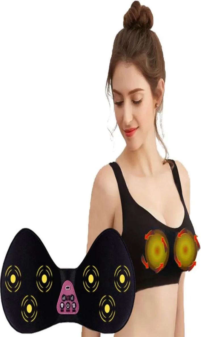 Andra massageföremål USB -laddningsbara bröstmassager vibrerande komprimering Bekväm och sömlös tvättbar behå Beauty Instrument 222592069