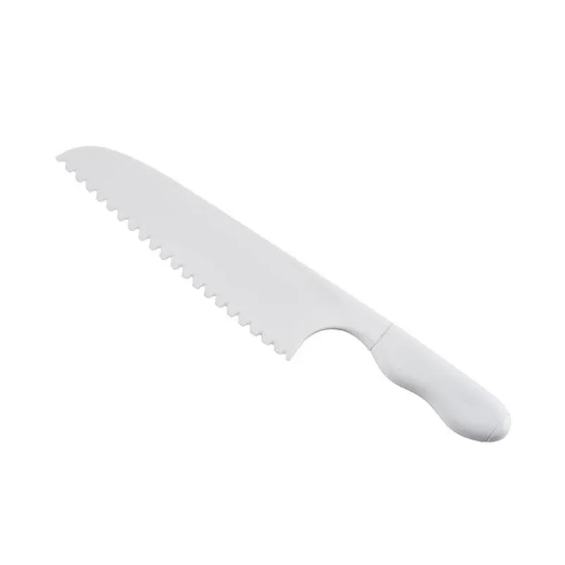 Knives Plastic Kitchen Knifes Child Safe For Knife Lete Salad Serrated Cutter Diy Cake 28.5X5Cm Drop Delivery Home Garden Di Dhgarden Dhbti