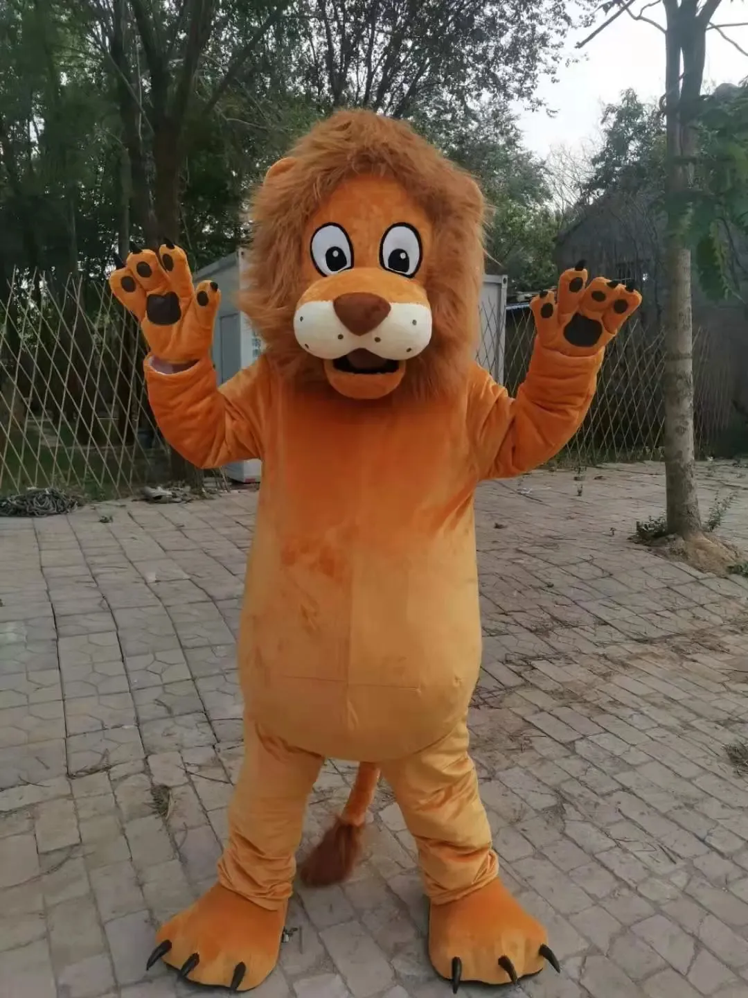 Yeni Promosyon Maskot Kostümleri Gerçek Resim Kahverengi Aslan Maskot Kostümleri Cadılar Bayramı Karikatür Yetişkin Boyutu Fantezi Elbise