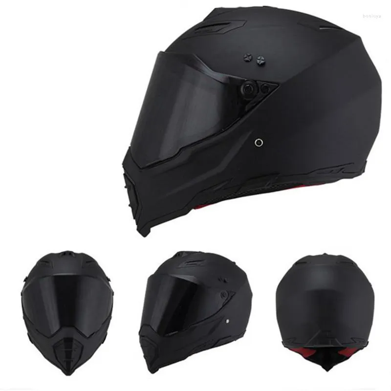 Capacetes de motocicleta Dot capacete adulto para a sujeira ATV Motocross MX Offroad Motorcyle Street Bike Snowmobile com viseira (brilho médio) CE