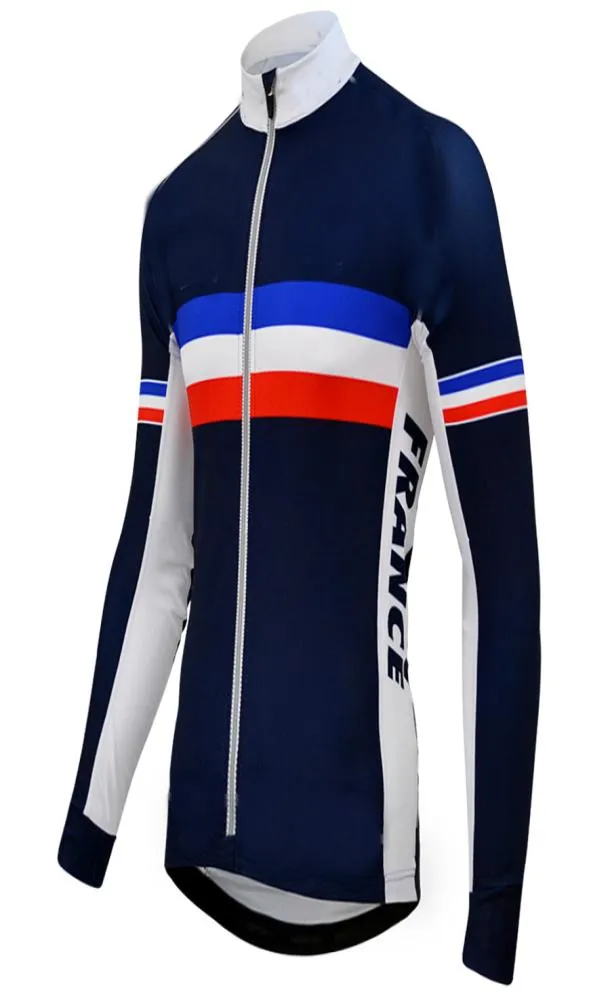France Men039S Cycling Jerseys Pro Team Long Long Mtb Mtb Ropa ciclismo 100 polyester cycling clicking for mans728413
