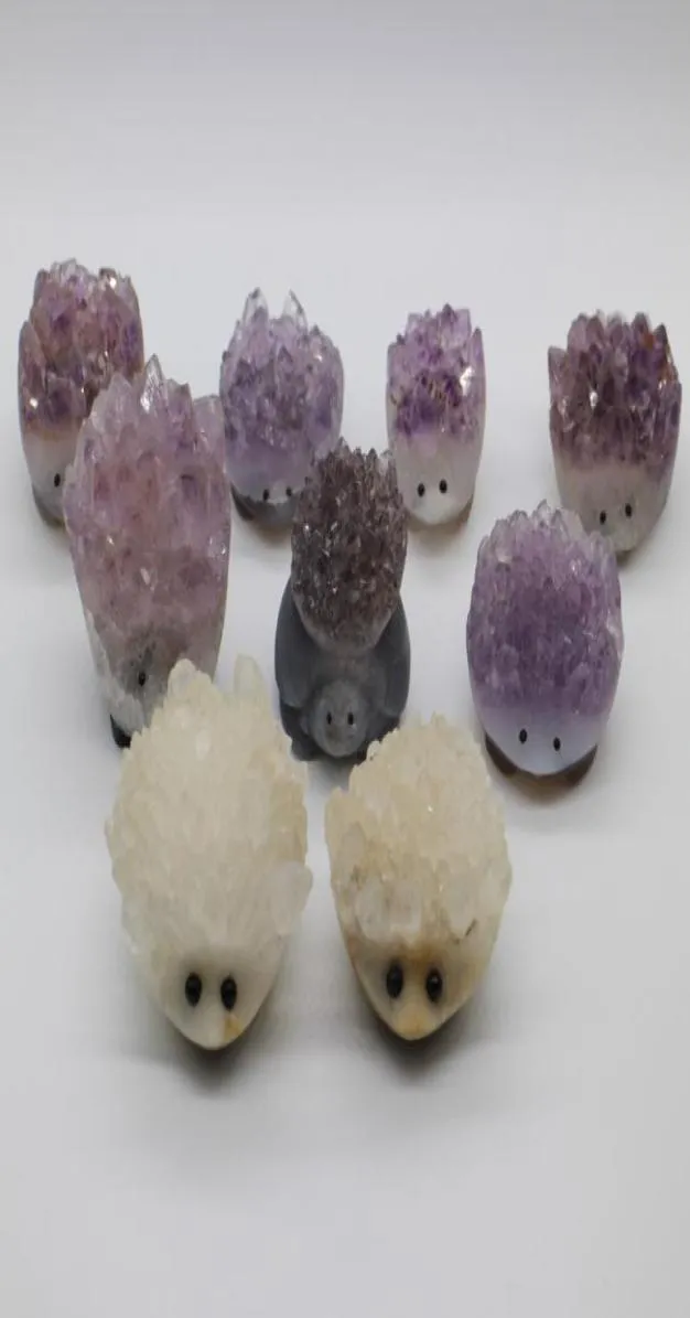 DingSheng Natural white crystal nunatak amethyst ore tortoise figurine with drusy cluster for healing purification8806753