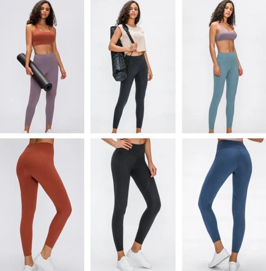 Pantalon de Yoga solide athlétique classique DTS2018 au rythme serré 25 femmes filles en cours d'exécution Leggings de Fitness 9 points pantalons pour dames6339781