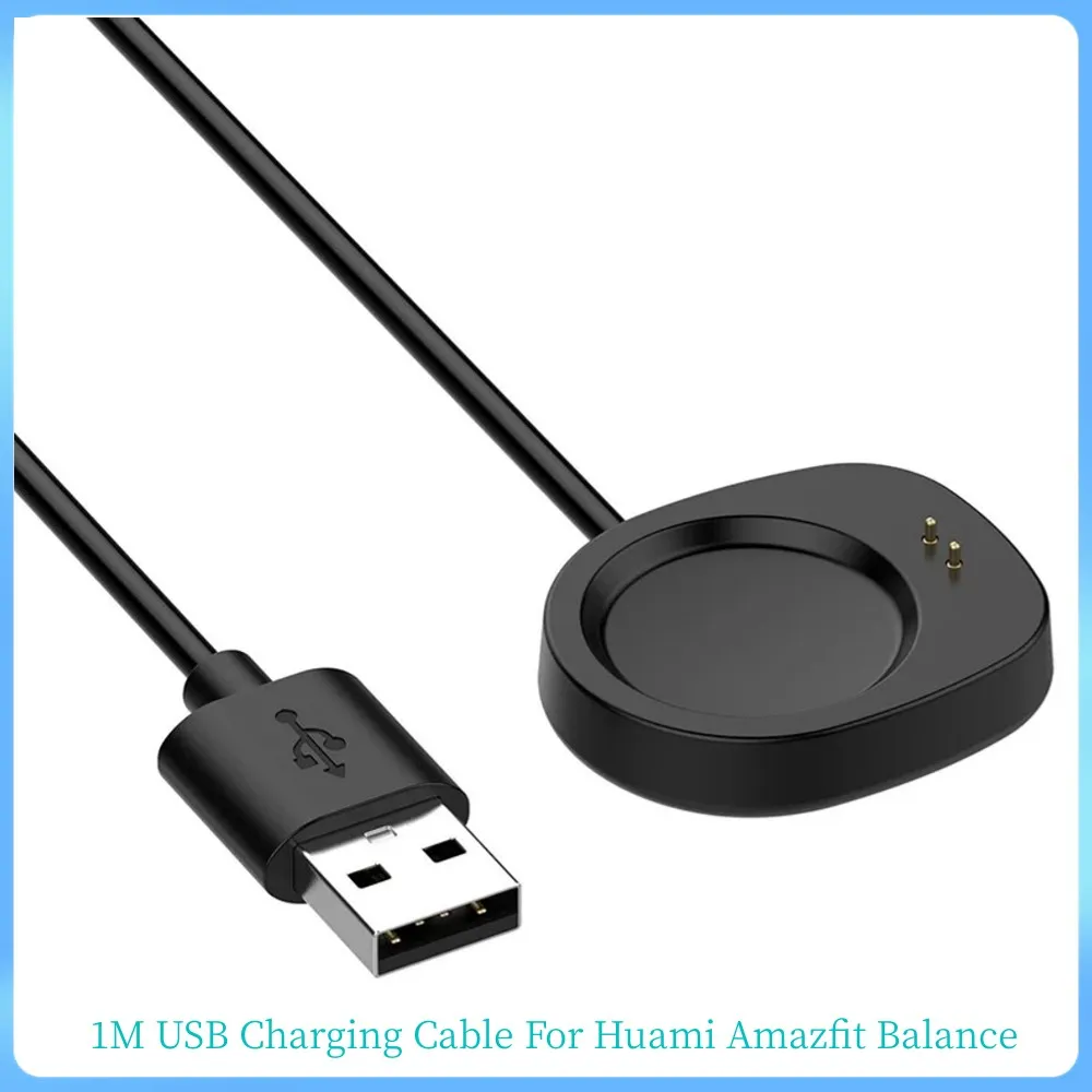 1M كابل شحن USB سريع لـ Huami Amazfit Balance Accessories Charger Adapter Power Power Dock