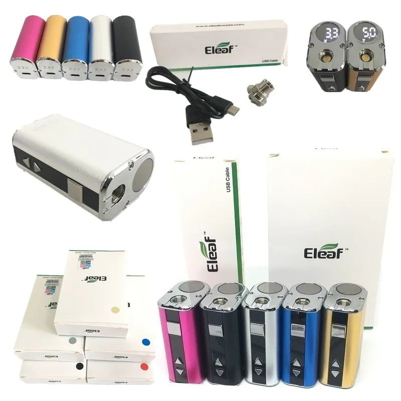 ELEAF ISTICK MINI 10W Batteristarter Kits 1050mAh Variabel spänningsvape mod med USB -kabel ego -anslutningsadapter 510 tråd förångare penna