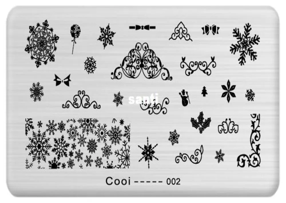 Nuovo arrivo modello per unghie Serie Cooi Piastra per nail art Immagine in acciaio inossidabile Konad Nail Art Stamping Template Strumento per unghie fai da te3242318