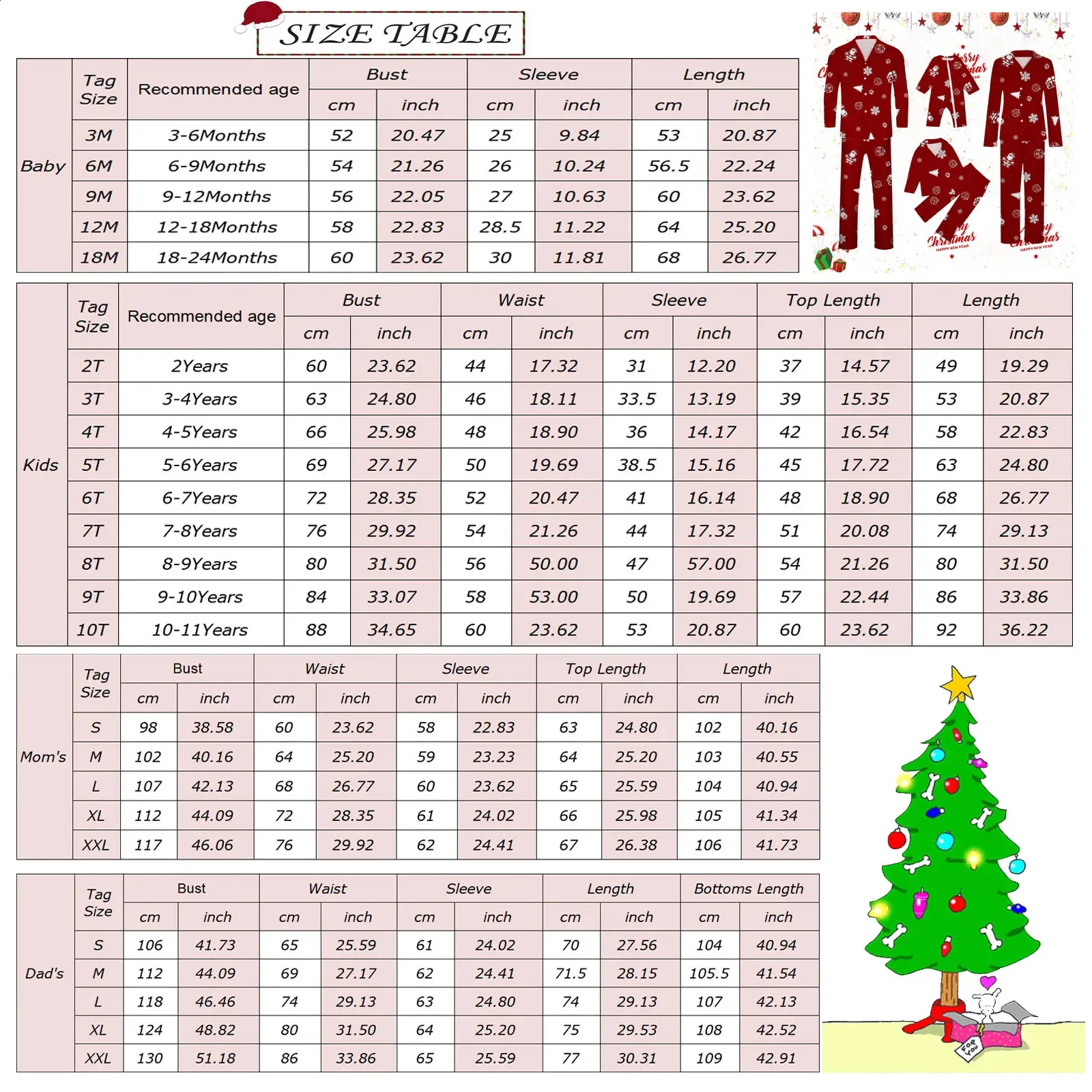 Bijpassende familie-outfits Kerstpyjama Lange mouwen Schattig Kerstmis Navidad Printing Festival voor papa Ouder-kind outfitkleding 231118