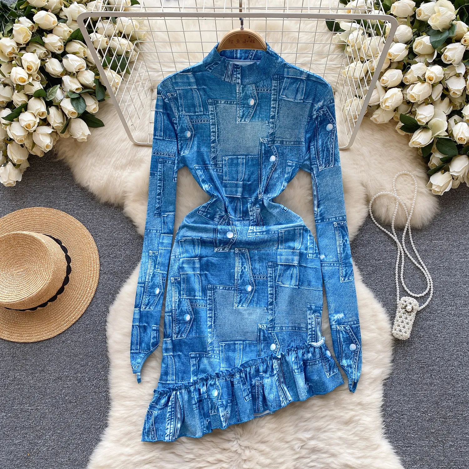 white christmas dresses Kid Girl Ruffled Boho Casual Maxi Dress with Pockets Purple main image 0