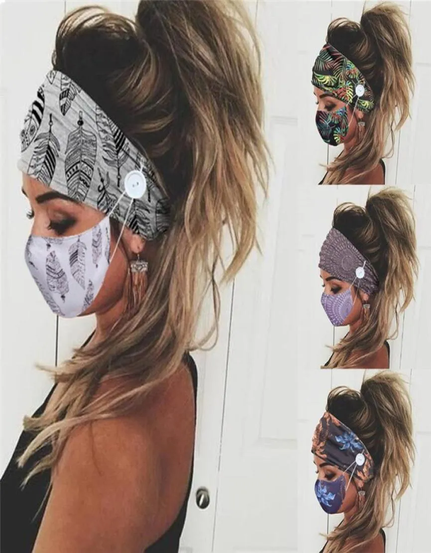 Mode Croix Imprimé Masques Mode Bande De Cheveux Chapeaux Foulards Magiques Stretch Sport Fitness Bandeau Bouton Masque De Cheveux 2020 2pcs2597408