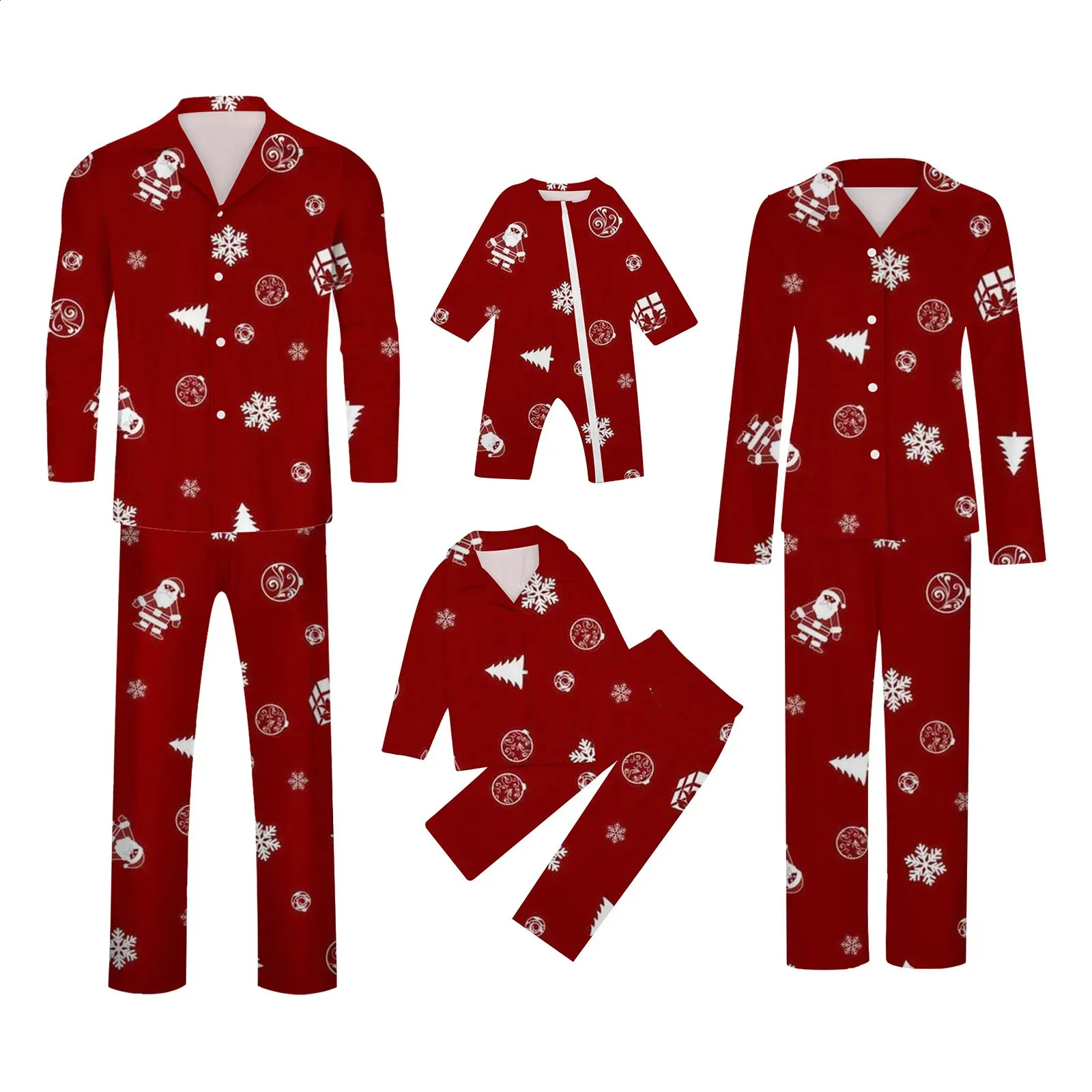 Bijpassende familie-outfits Kerstpyjama Lange mouwen Schattig Kerstmis Navidad Printing Festival voor papa Ouder-kind outfitkleding 231118