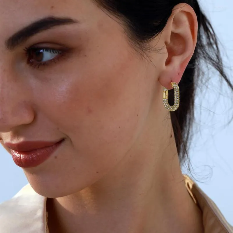 Orecchini A Cerchio BENEIGE Con Zirconia Cubica - Placcati Oro 14K, Fatti A Mano, Geometrici, 8mm