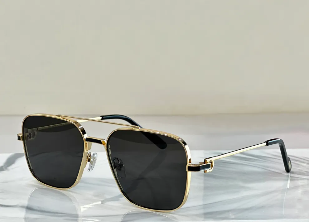 Gold Metal Dark Gray Square Sunglasses Men Designer Sunglasses Sonnenbrille Shades UV400 Eyewear with Box