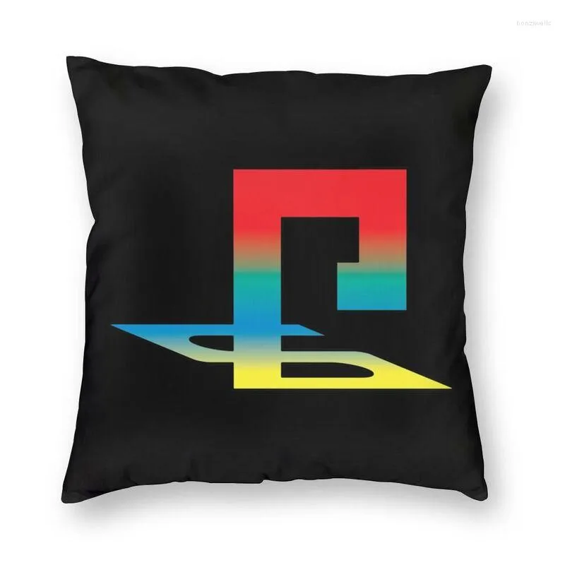 Poduszka Zmodyfikuj nowoczesne kolorowe logo PlayStation Cover Home Dekoracyjne drukowanie graficzne gry wideo Rzuć na sofę dwie strony