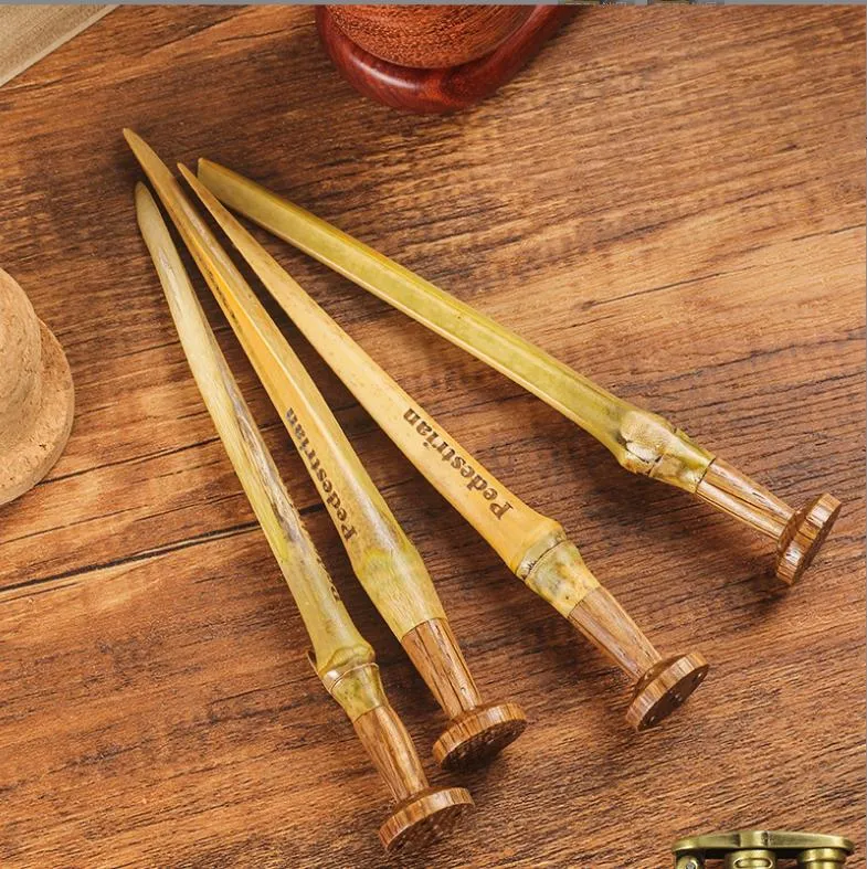 Smoking Pipe Tool, bamboo whip, pressure rod, pipe, pressure rod, handmade bamboo joint, natural solid wood hollow, imitation flameout accessory