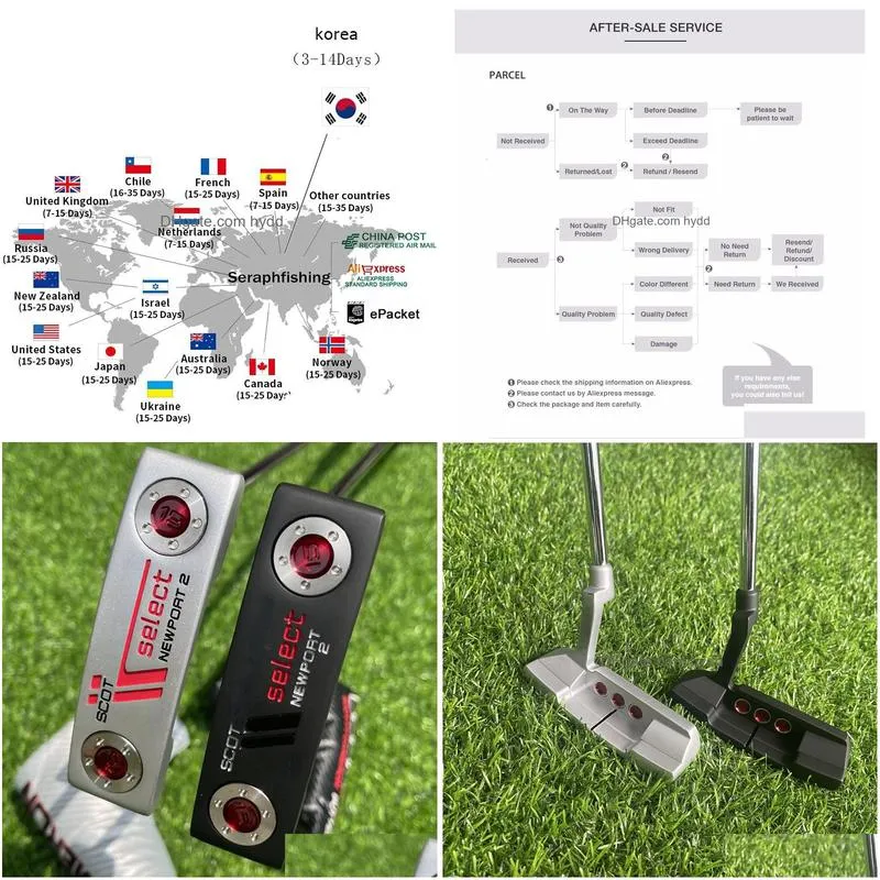 irons left right hand port2 0 golf putter black silver 32 33 34 35 inch with headcover right handed 230308