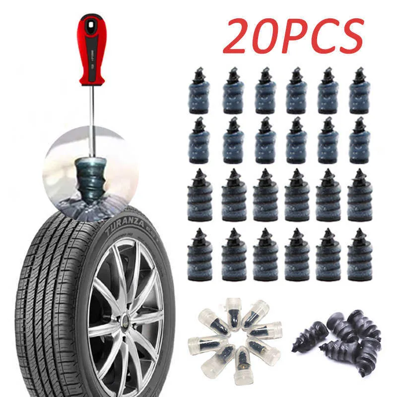 Kit Riparazione Pneumatici Auto E Moto: 12 Tappi In Gomma A Chiodo Per Foratura (Carmotion)