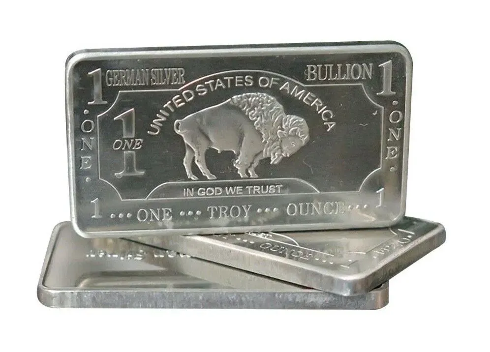 1 oz One Troy Ounce USA American Buffalo .999 Fine German Silver Bullion Bar Livraison gratuite