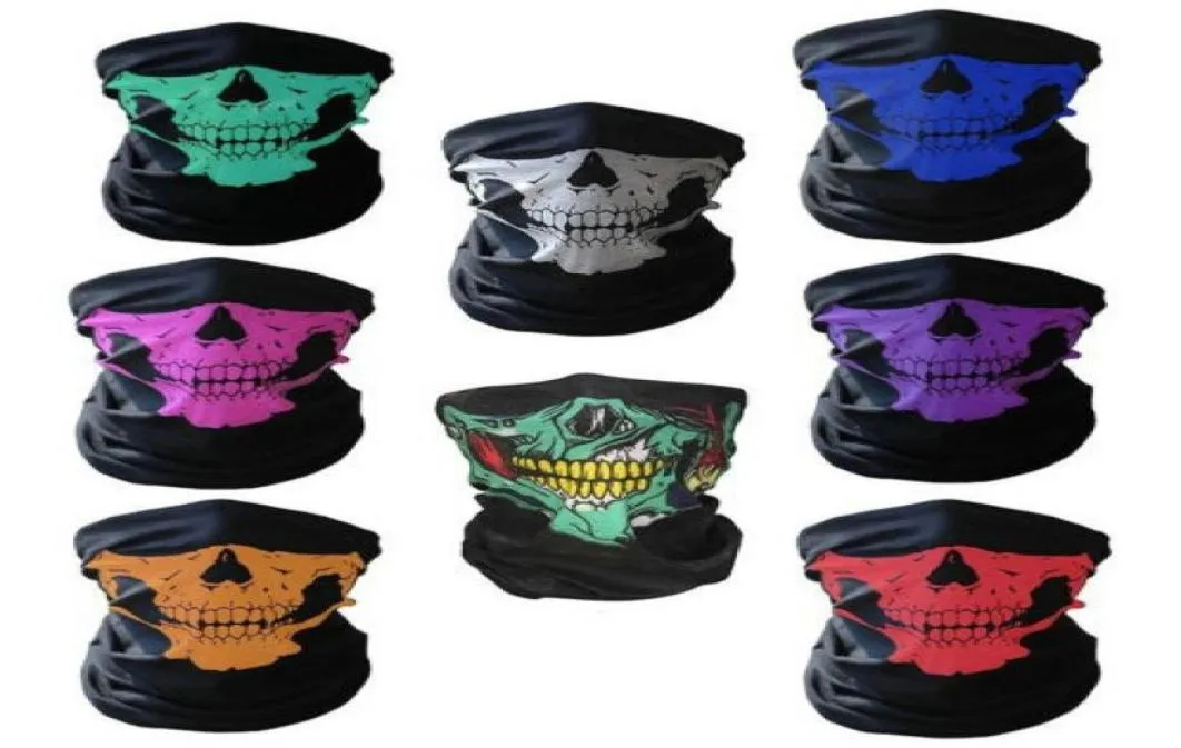 unisex Halloween Cosplay Bicicletta Sci Teschio Mezza maschera Fantasma Sciarpa Bandana Scaldacollo Fascia per capelli Magico Turbante passamontagna1062537