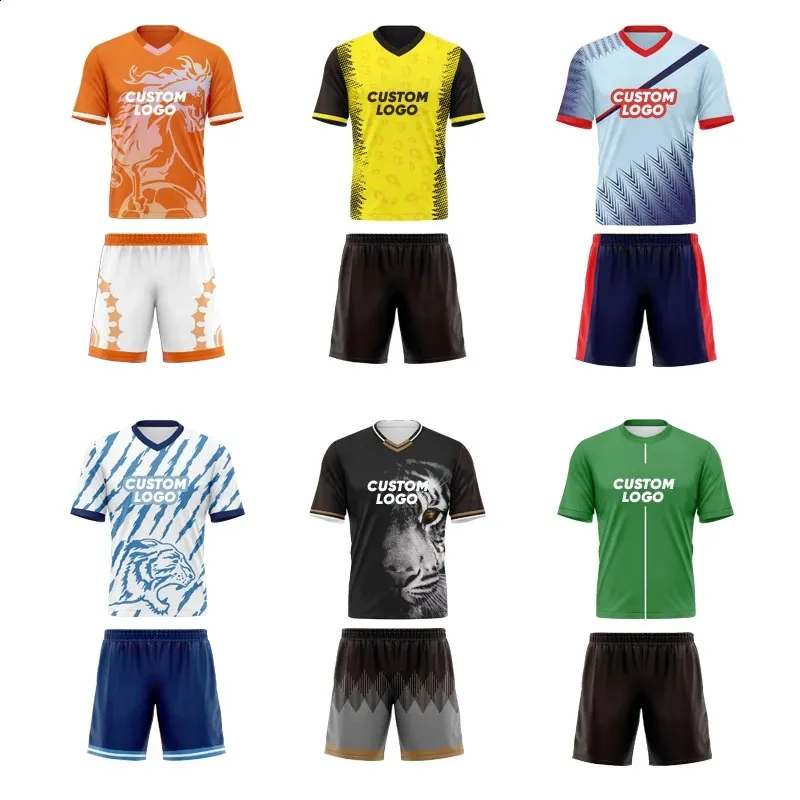 Autres articles de sport Custom Full Sublimation 100 Polyester Broderie Imprimer Uniformes de football pour hommes Tissu en maille Culb Team Football Jersey WO X502 231118