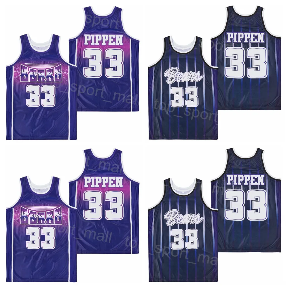 College Basketball Central Arkansas Bears Scottie Pippen Jersey 33 Men Moive University Hiphop Ademend Team Color Navy Purple Purple Pure Cotton voor sportfans