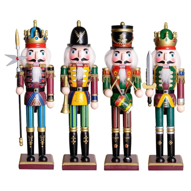 Party Hats 1PCS Christmas Nutcracker Creative Handicrafts Gift Decorations Home OrnamentSoldier Doll Wooden Vintage Puppet 231118