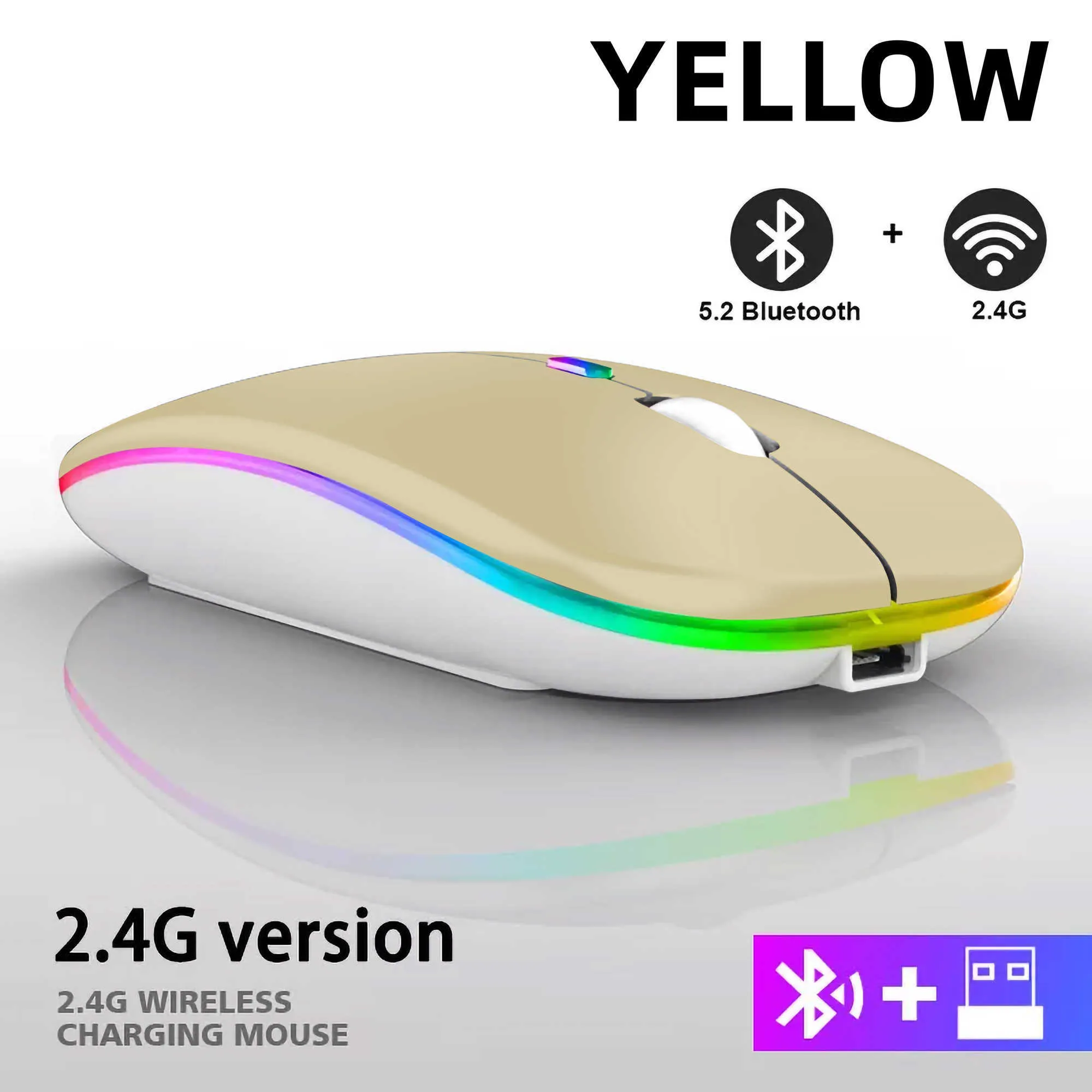 Acquista 2.4G / Mouse Wireless a Doppia Modalità Bluetooth Con