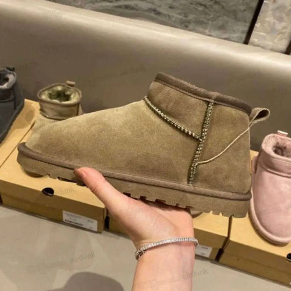 Botas Uggit Austrália Quente U5854 Clássico Curto Uggss Mini Mulheres Neve Manter Bota Quente Homem Mulheres Pelúcia Casual Aquece Botas De Camurça De Carneiro Sapatos Castanha