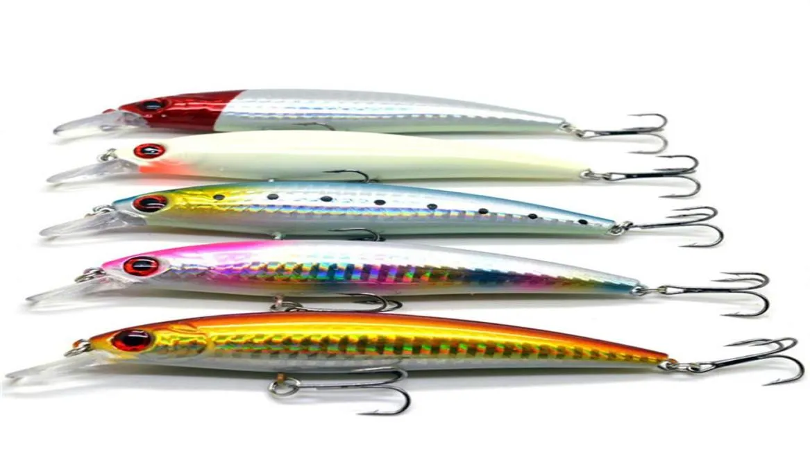 Esca da pesca Minnow a lungo raggio 5 pezzi / lotto Esche laser interne esca dura 11 cm 13 5g256z20732023435