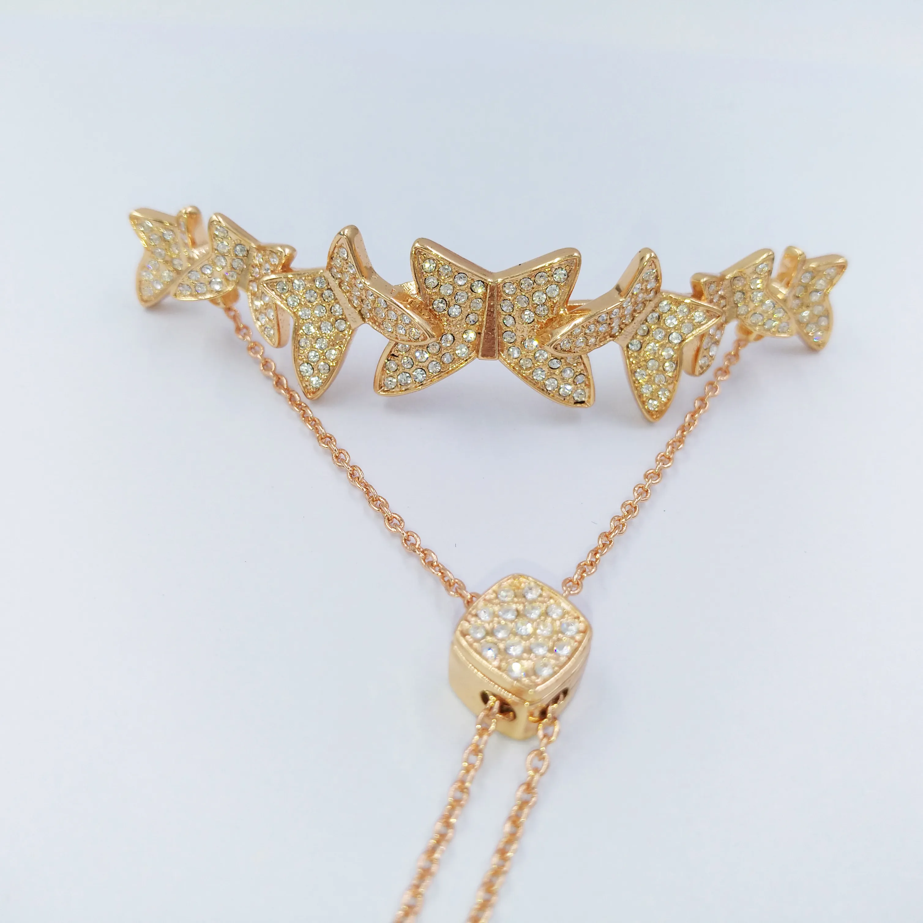Charm Bracelet Diamond Bracelet Butterfly Adjustable Size Gold Gift Giveaway Charm Gift annajewel