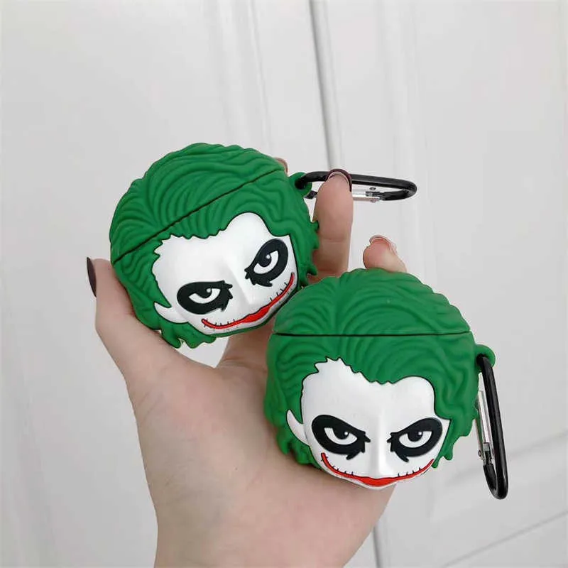 Earphone Accessories 3D Cartoon Joker For Airpods Case Silicone