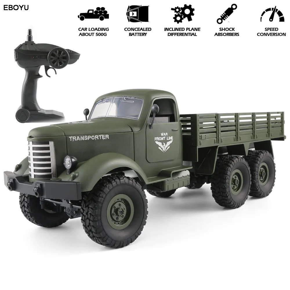 ElectricRC Car Q60 116 Truck 24G 6WD Offroad Crawler Military Army Niños Regalo Niños Juguete para niños RTR 230419