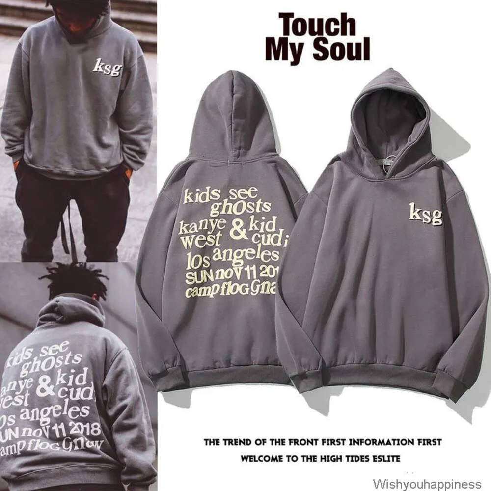 Sweatshirts Erkek Kadın Tasarımcı Hoodies Moda Sokak Giyim Kanyes Batı KSG Hoodie CFG Sınırlı Graffiti Erkek Kadınların Gevşek Kapüşonlu Sweater Ins Net Kırmızı