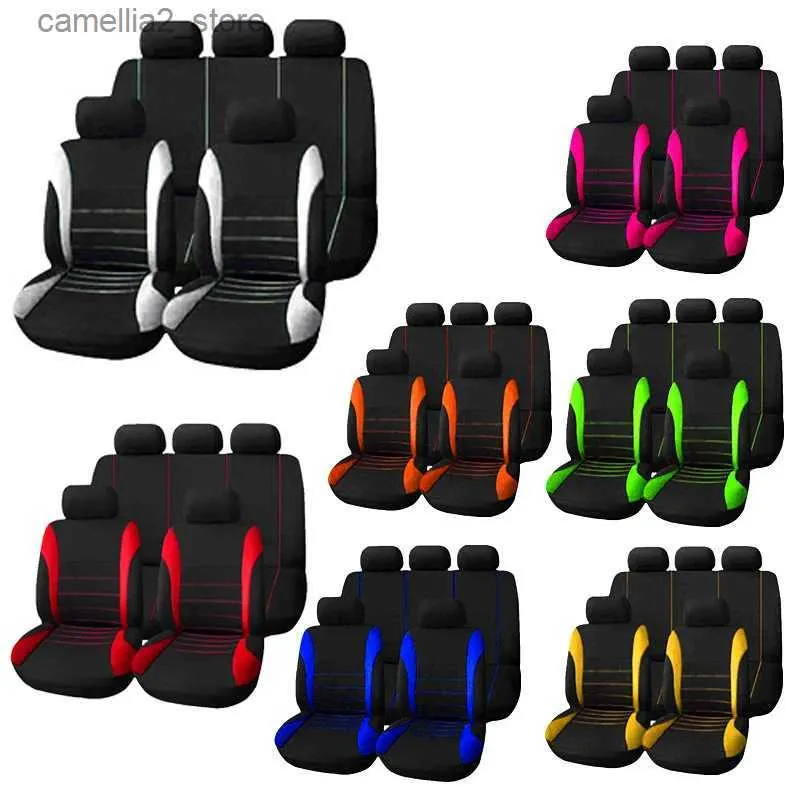 Fundas de asiento de coche Fundas de asiento de coche de tela delantera trasera para Suzuki Kizashi Swift Vitara SX4 Funda de protección de cojín de asiento de automóvil Accesorios de coche Q231120