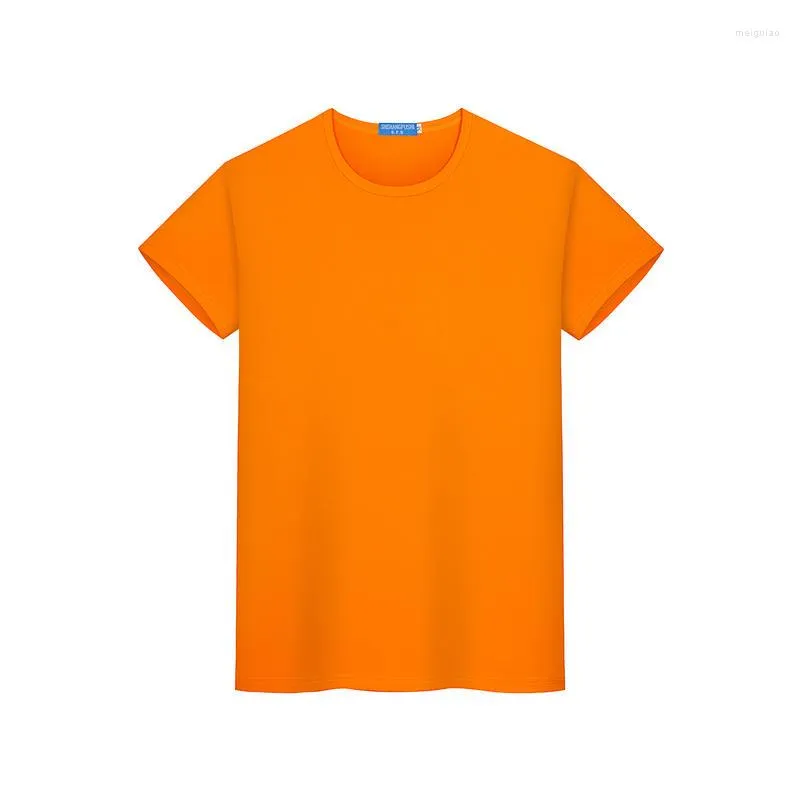 Erkek Tişörtleri 2023/24 Yuvarlak Boyun Yaz Gündelik Erkekler Turuncu T-Shirt