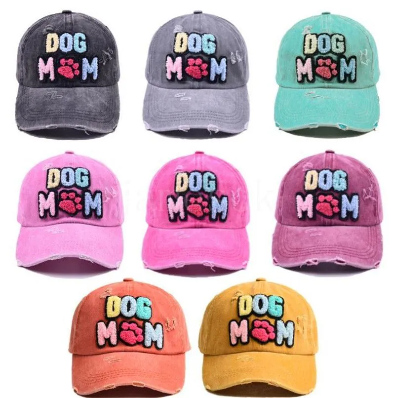 Chapeau de sport de plein air avec lettres monogrammées pour femmes, personnalisé, chien maman, chapeau de Baseball brodé, df077, vente en gros