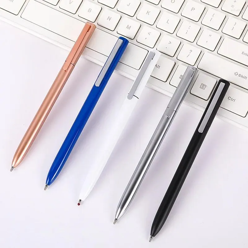 Factory Wholesale Metal Pen 5 PCS Business Gift Gel Rotating Signature School Supplies Stationery Pens