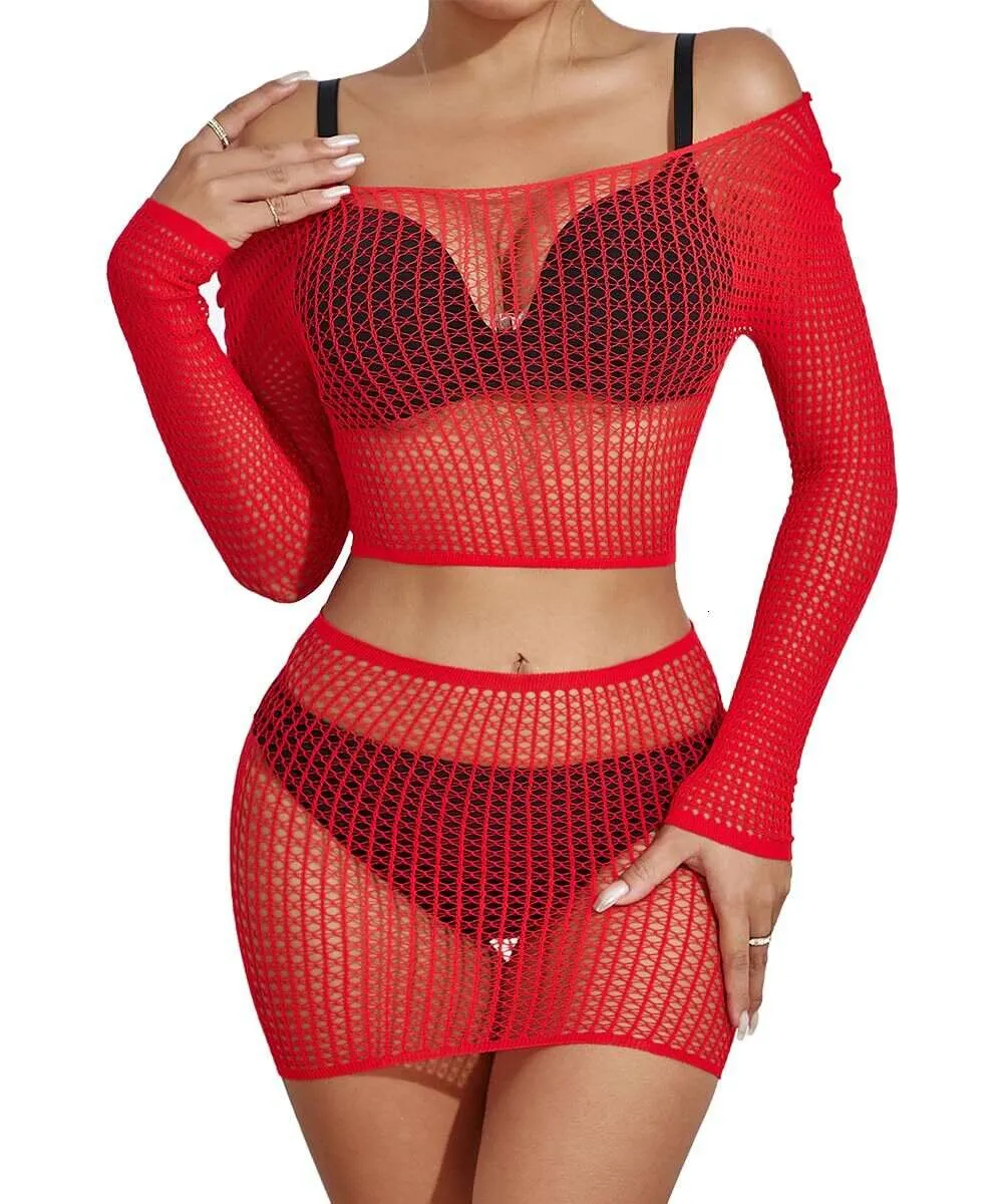 Buitifo Lingerie For Women Fishnet Babydoll Chemise Sexy Nightwear Teddy Dress