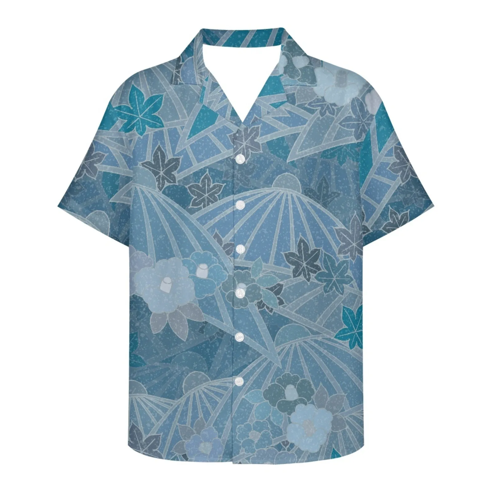 Chemises décontractées pour hommes Vêtements de style d'animation japonaise Chemise de fleurs de cerisier pour la photographie Chemise hawaïenne Hommes Bouton d'été Blouse Top Loose Casual 230420