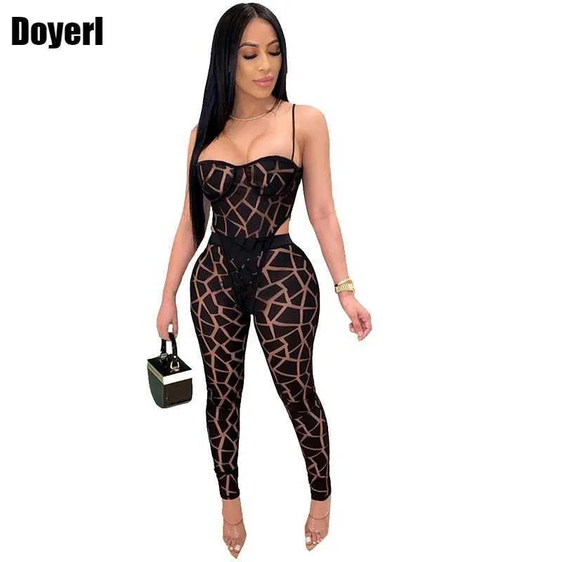 Women's Tracksuits Sheer Mesh 2 Piece Set Women Festival Clothing Beach Bodysuit Top and Pants Suit 2 Piece Summer Matching Sets Sexy Club Outfits P230419