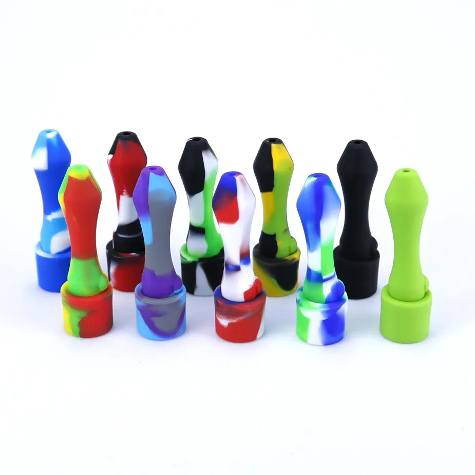 Tubi a mano Tasca Design Silicone Fumo10mm Chiodi in titanio Accessori per tabacco Nettare Cera Collettore Dabs Negozio di fumo portatile