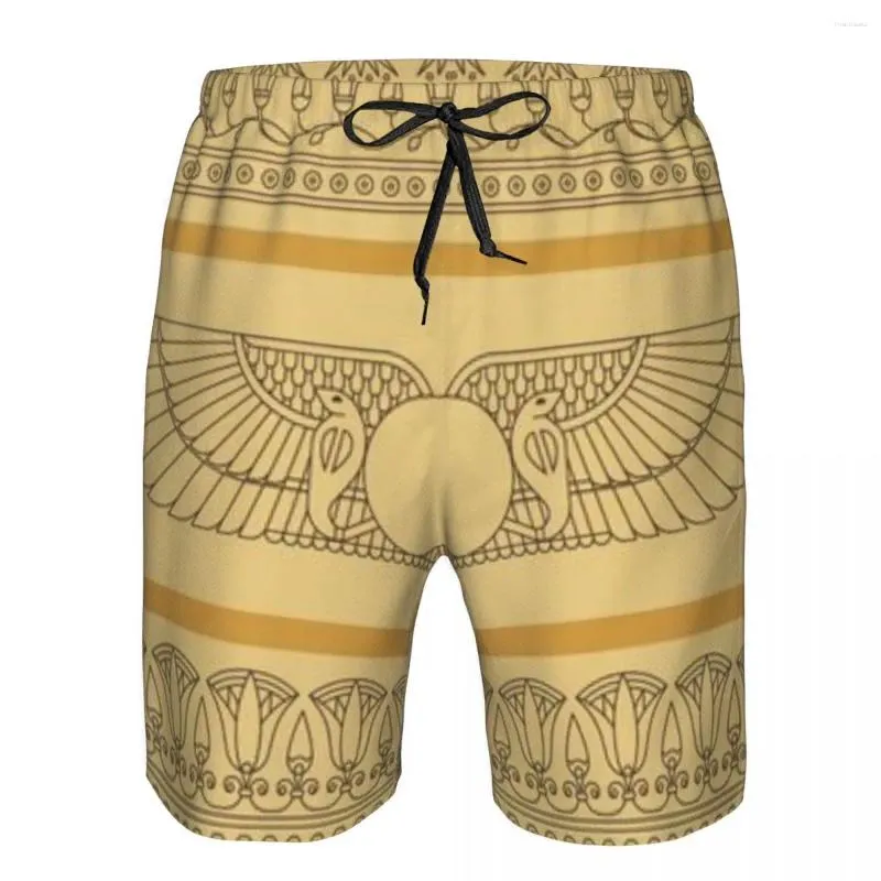 Shorts masculinos Mens Swimwear Nadar Tronco Curto Lótus Egípcio Beach Board Natação Surfing