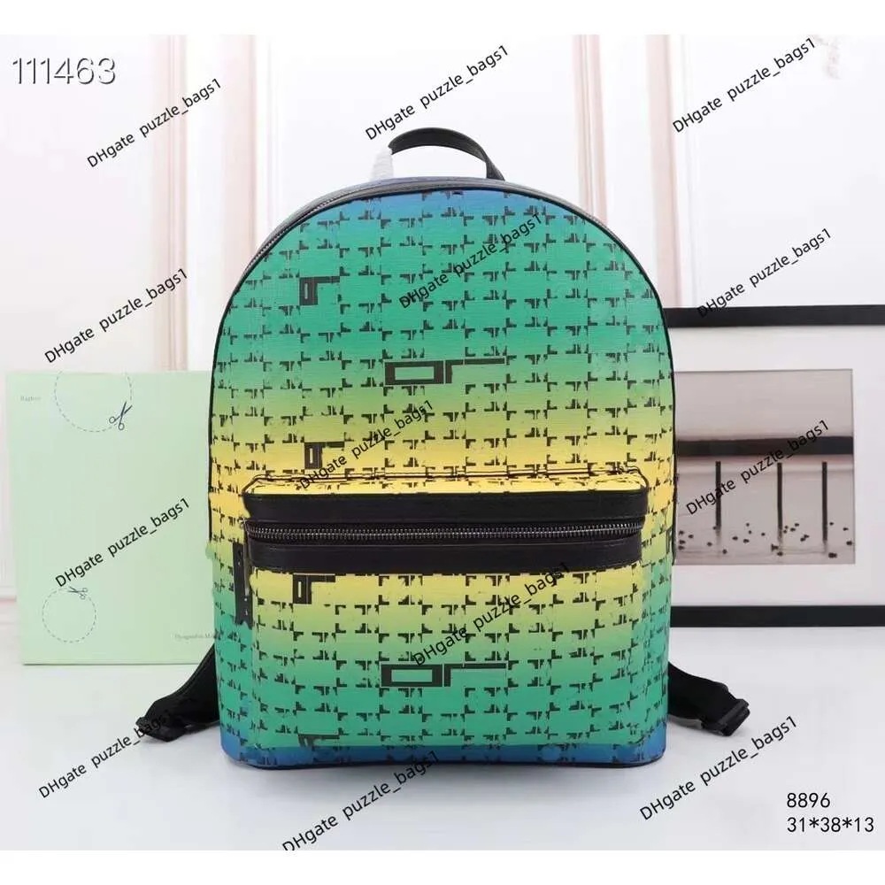 Designer bag off branded white Backpack men's and women's fashion Large Capacity Leisure Travel Bag Laser Canvas Endorsement Factory hot sales wholesale