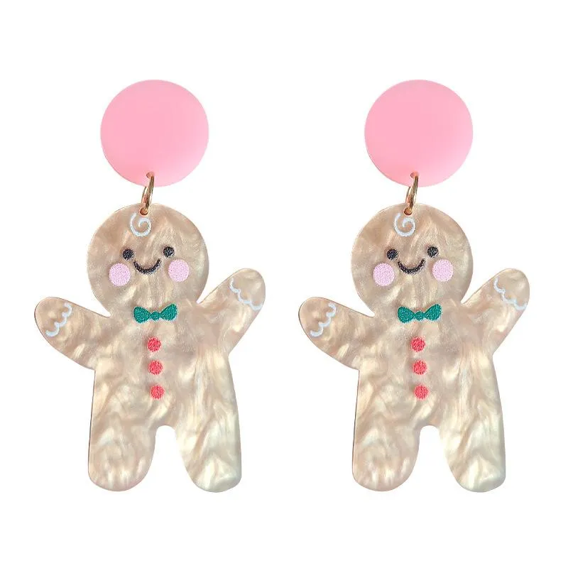 Dangle Earrings & Chandelier 2023 Christmas Gingerbread Man Drop For Women Trendy Jewelry Acrylic Fashion Girl's Cute Gift AccessoriesDa