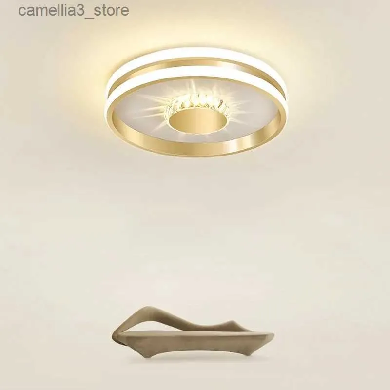 Plafoniere Moderna Corridoio LED Plafoniera per corridoio Balcone Camera da letto Bagno Oro Nero Lampada da soffitto Lussuosi apparecchi di illuminazione per interni Q231120