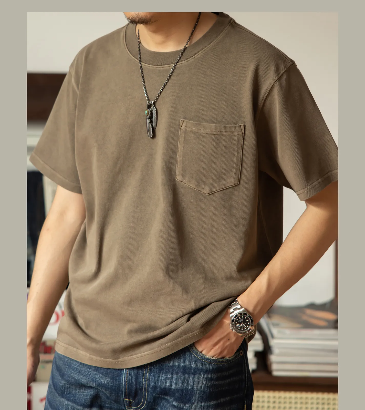 メンズTシャツT1-0014レッドトルナドビッグサイズマン340GSMヘビーフィックカジュアルティーコットンバティックダイイングTシャツ4色230420