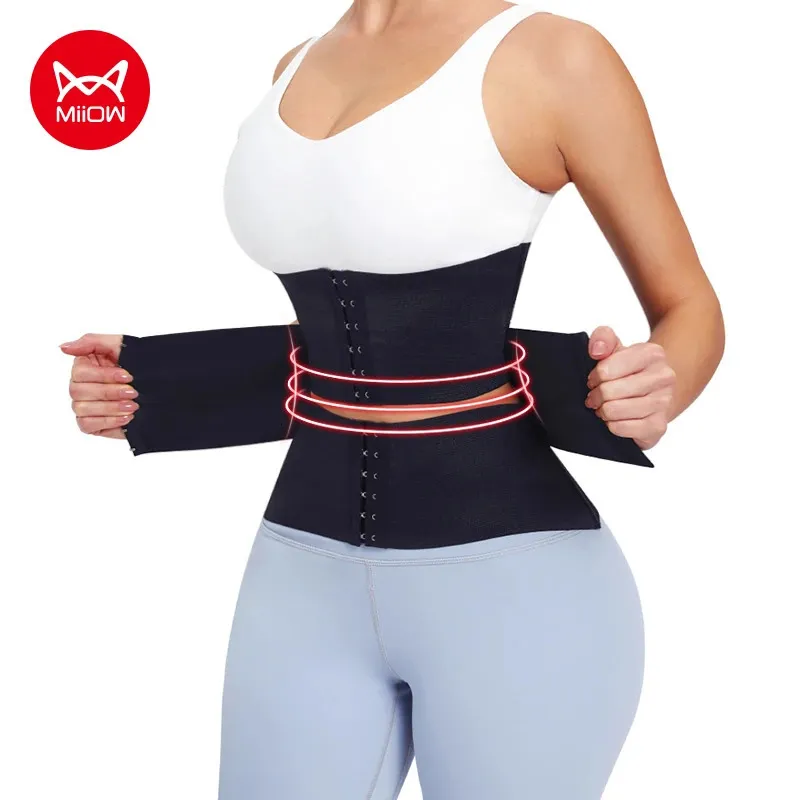 Taille Tummy Shaper MiiOW taille formateur Corset femmes liants Shapers ventre Wrap gaine amincissante minceur ceinture ventre plat entraînement post-partum ceinture 231120