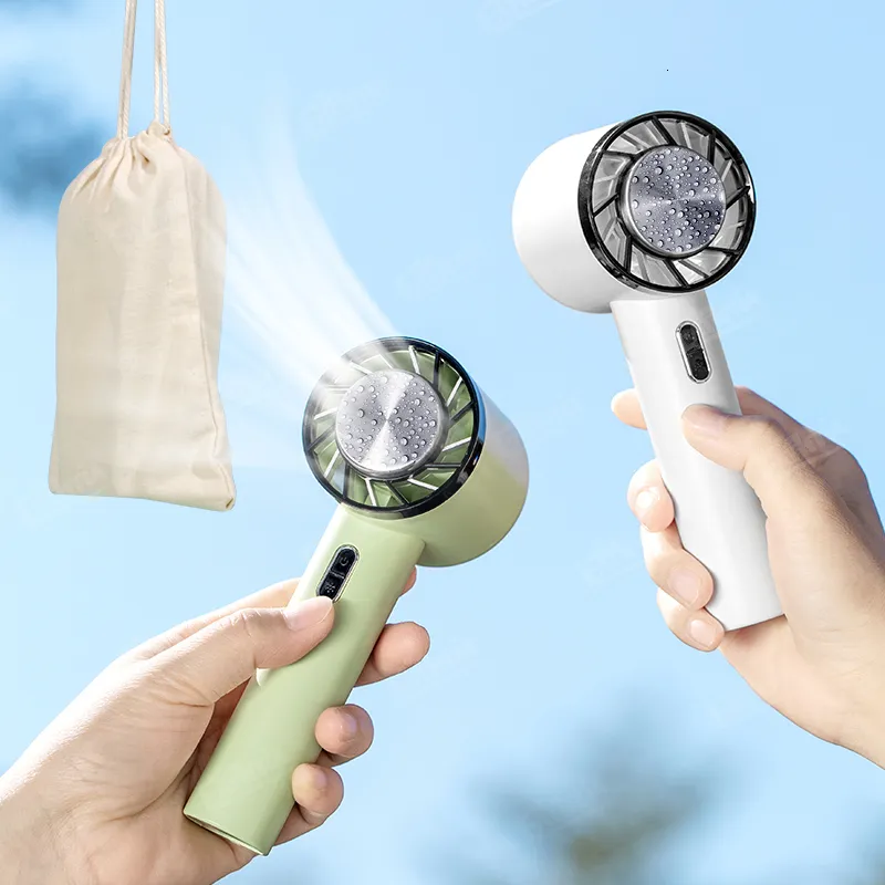 Portable Air Coolers Portable Hand Fan Semiconductor Refrigeration Cooling 2200mAh Battery USB Rechargeable Mini Handheld Fan Air Cooler Outdoor 230419