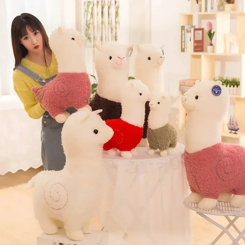 Mignon alpaga doux en peluche jouets 28 cm Llama Arpakasso peluche oreiller Kawaii mignon pour les enfants cadeau de Noël 6 couleurs poupée stupide et mignonne