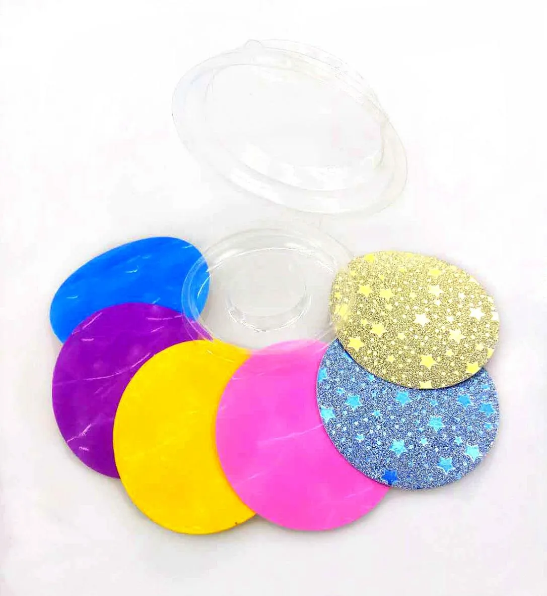 10 setlot round Packing box for eyelash blank eyelashes plastic package all transparent lid tray Magnet Eyelashes DIY soft packin6096061