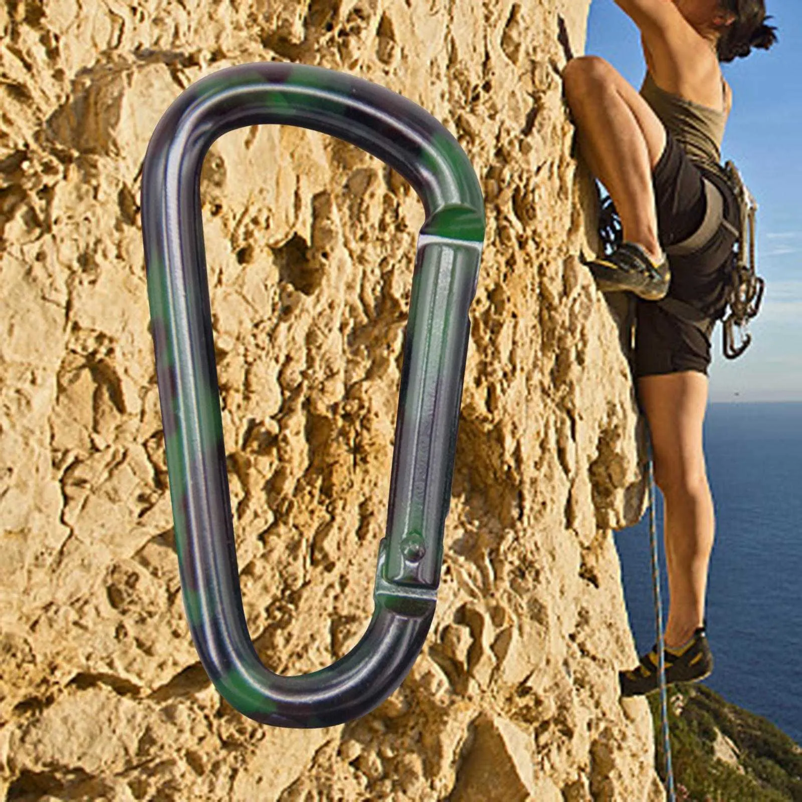 Aluminum Alloy Carabiner Clip Snap Hook Keyring Spring Snaps D Shaped for Outdoor, Sports, Hiking, Travel Accessories